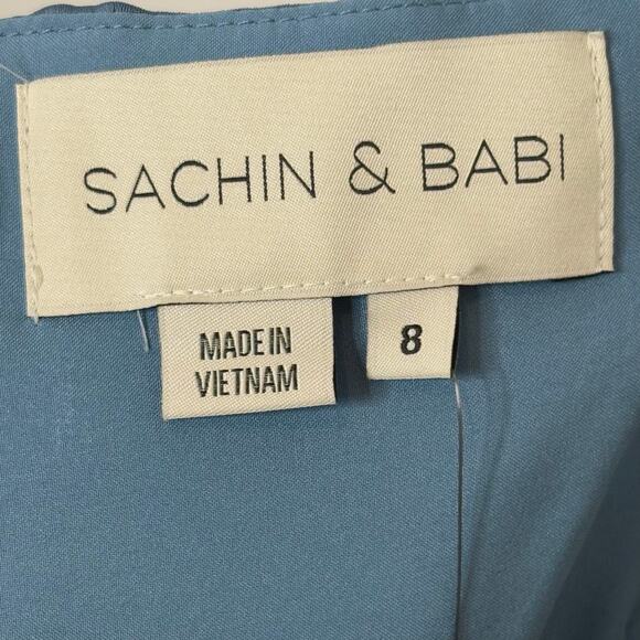 Sachin & Babi Chambray Blue Dalia Floral Dress Size 8 - Picture 16 of 16